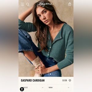 Sezane Gaspard Cardigan Sage XS NWOT